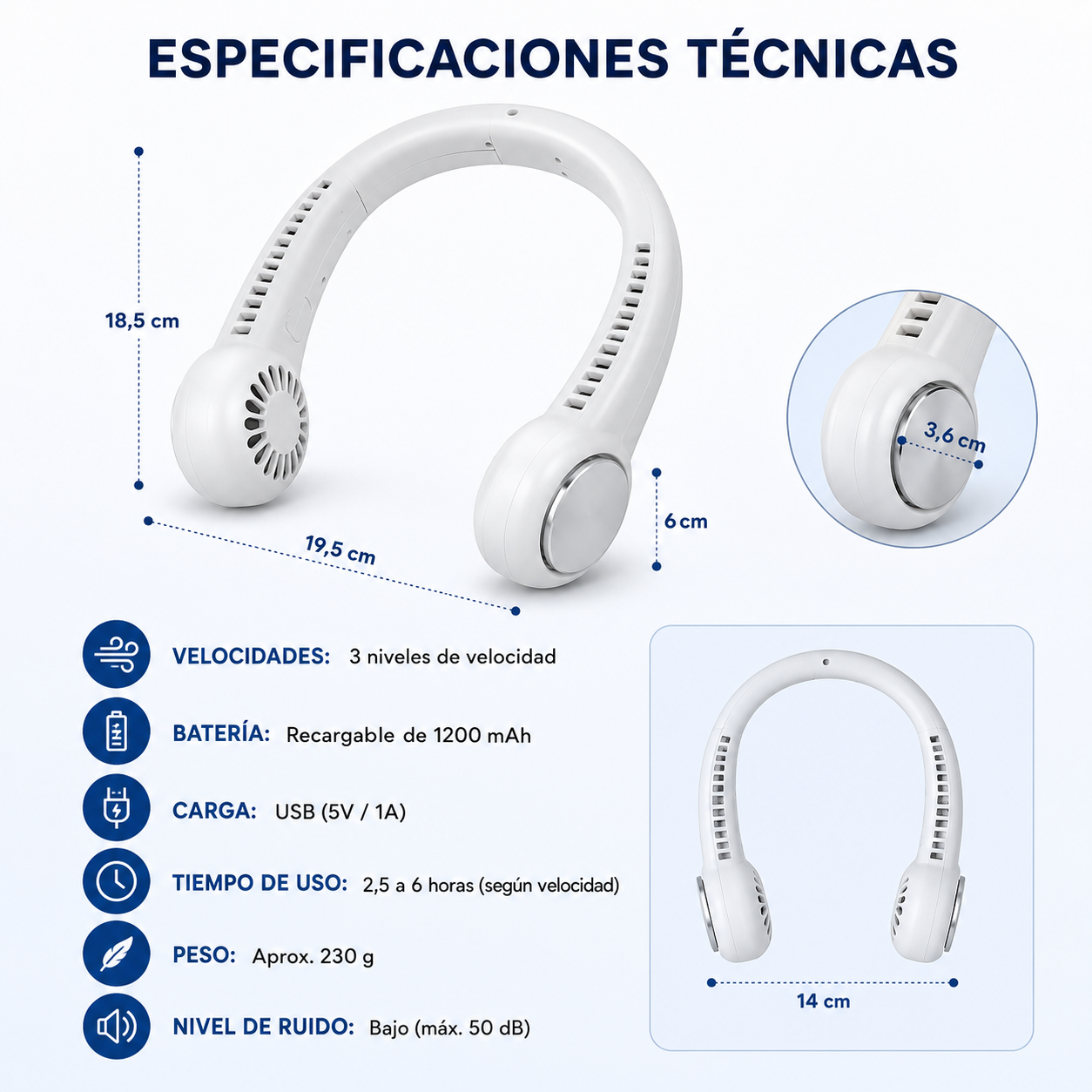 Ventilador Cuello Portátil - Siempre Fresco