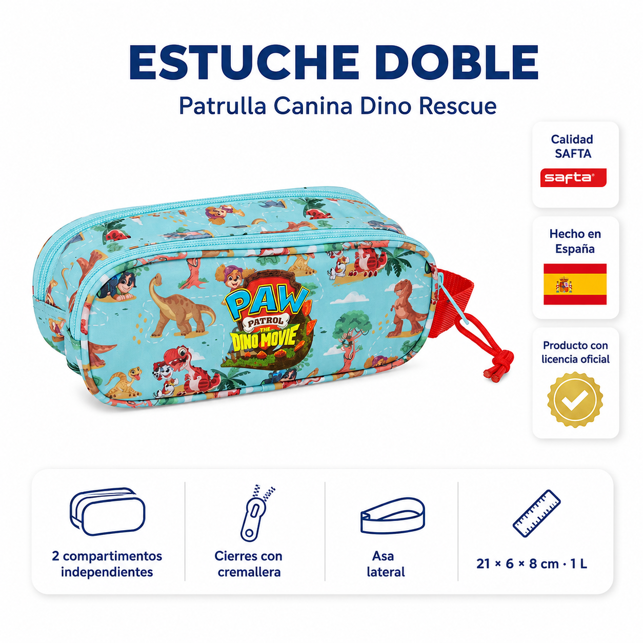 🦖 NOVEDAD 2026 · Estuche Patrulla Canina Dino Rescue