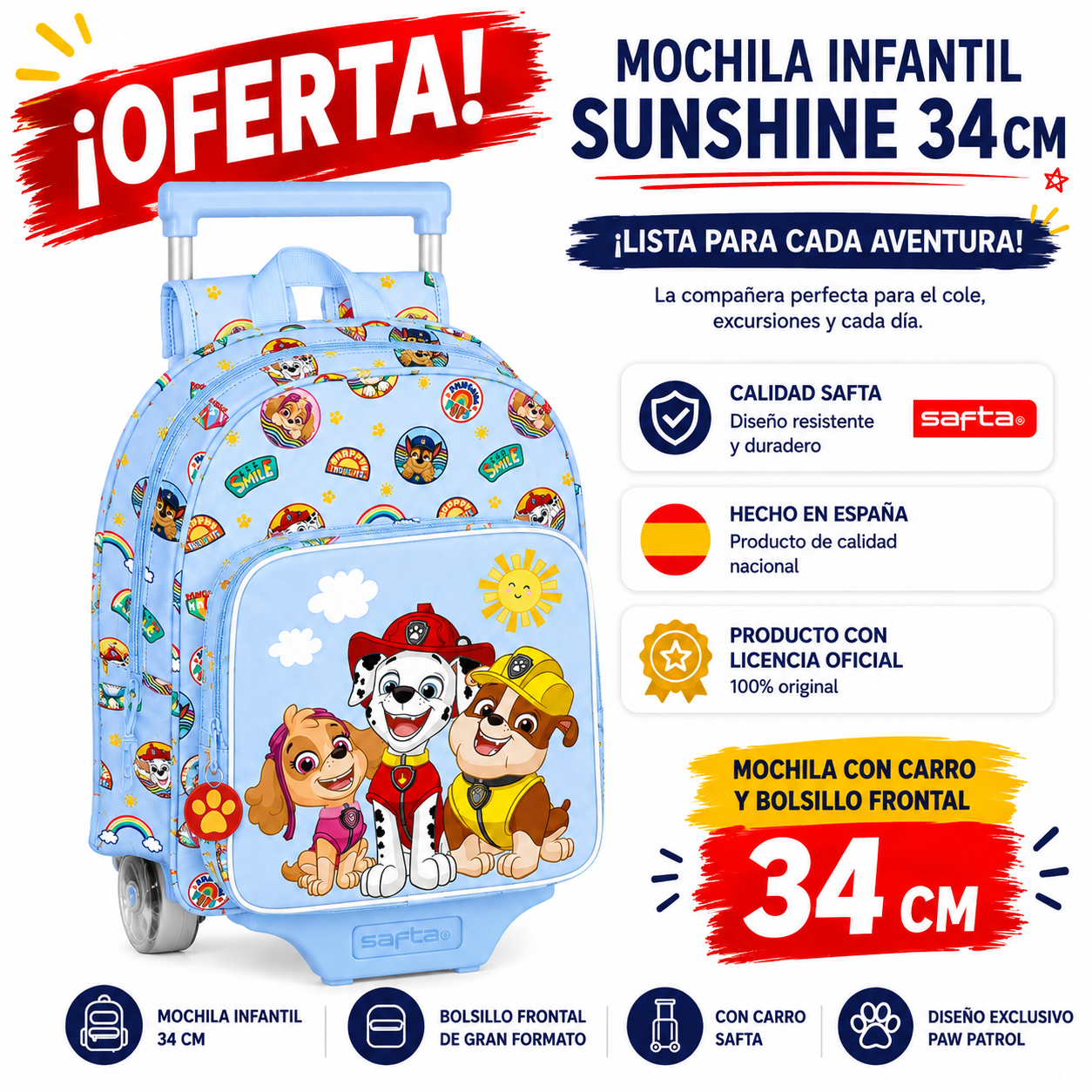 NOVEDAD 2026 · Mochila Patrulla Canina Dino Rescue