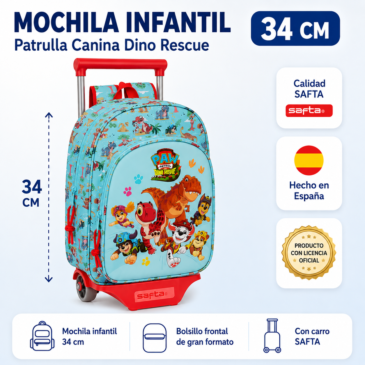 NOVEDAD 2026 · Mochila Patrulla Canina Dino Rescue