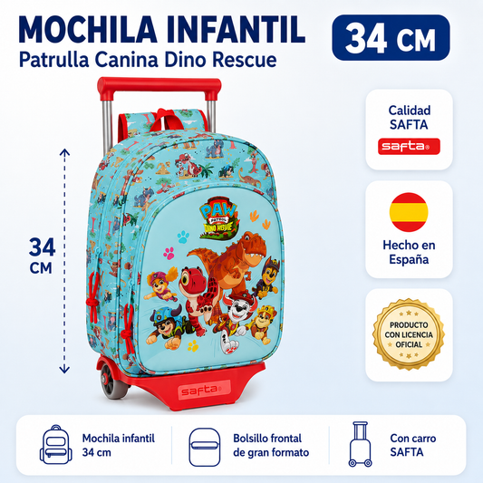 NOVEDAD 2026 · Mochila Patrulla Canina Dino Rescue