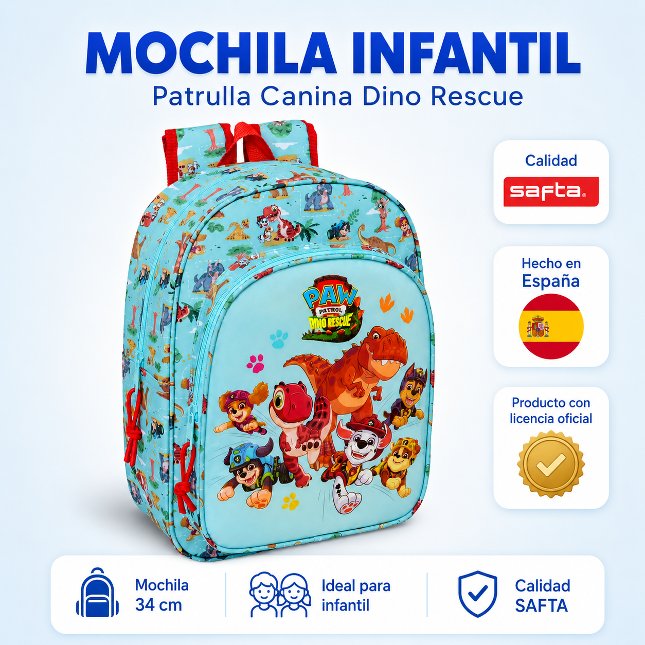 NOVEDAD 2026 · Mochila Patrulla Canina Dino Rescue