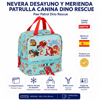 🦖 NOVEDAD 2026 · Nevera Desayuno y Merienda Patrulla Canina Dino Rescue