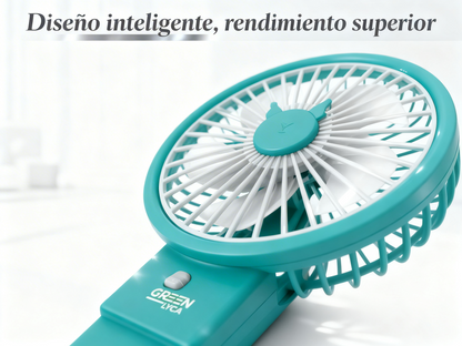 Ventilador 2 en 1 - portable de mano y de escritorio