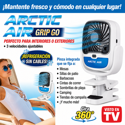 ARCTIC AIR GRIP GO - Ventilador + Humidificador en uno con Pinza
