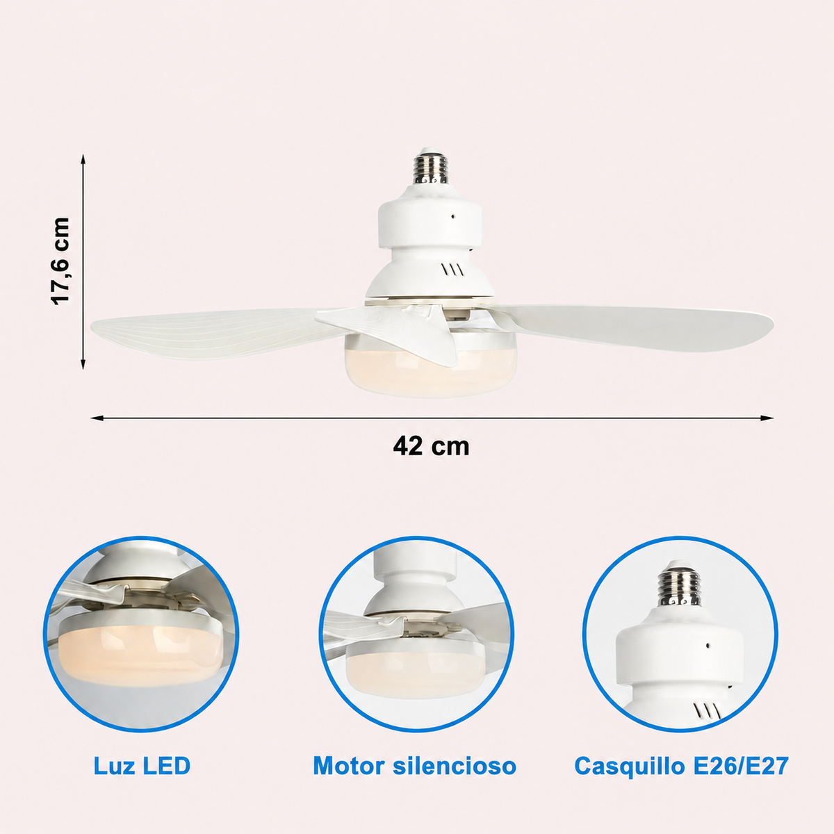 BreezeLight™ Max - Lámpara Ventilador con Aspas -  LED sin Instalación