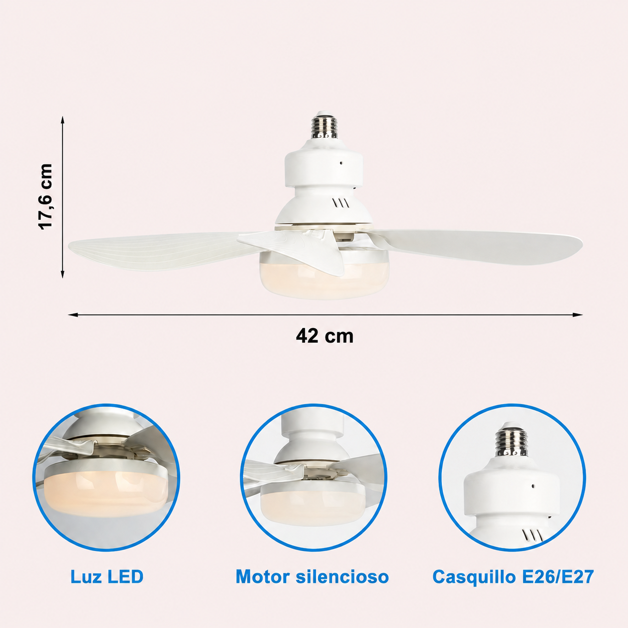 BreezeLight™ Max - Lámpara Ventilador con Aspas -  LED sin Instalación