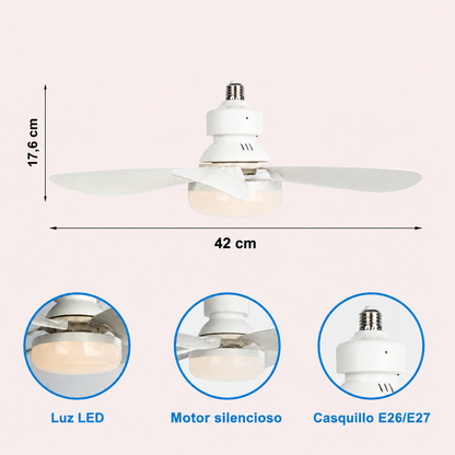 BreezeLight™ Max - Lámpara Ventilador con Aspas -  LED sin Instalación