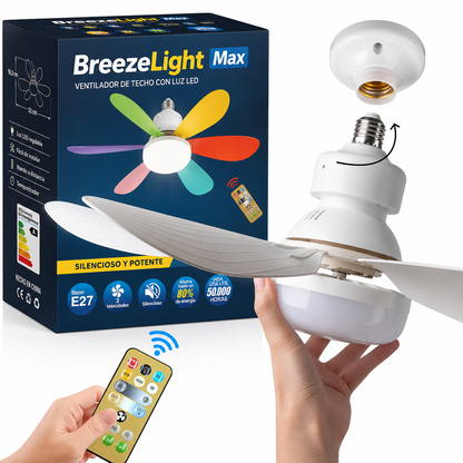 BreezeLight™ Max - Ventilador de techo LED sin instalación