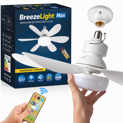 BreezeLight™ Max - Ventilador de techo LED sin instalación