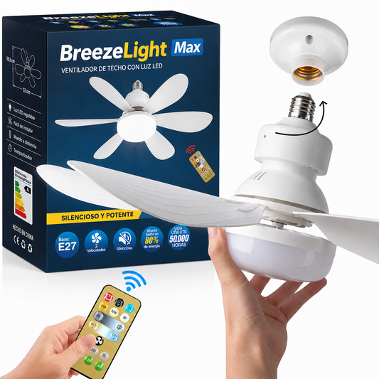 BreezeLight™ Max - Ventilador de techo LED sin instalación