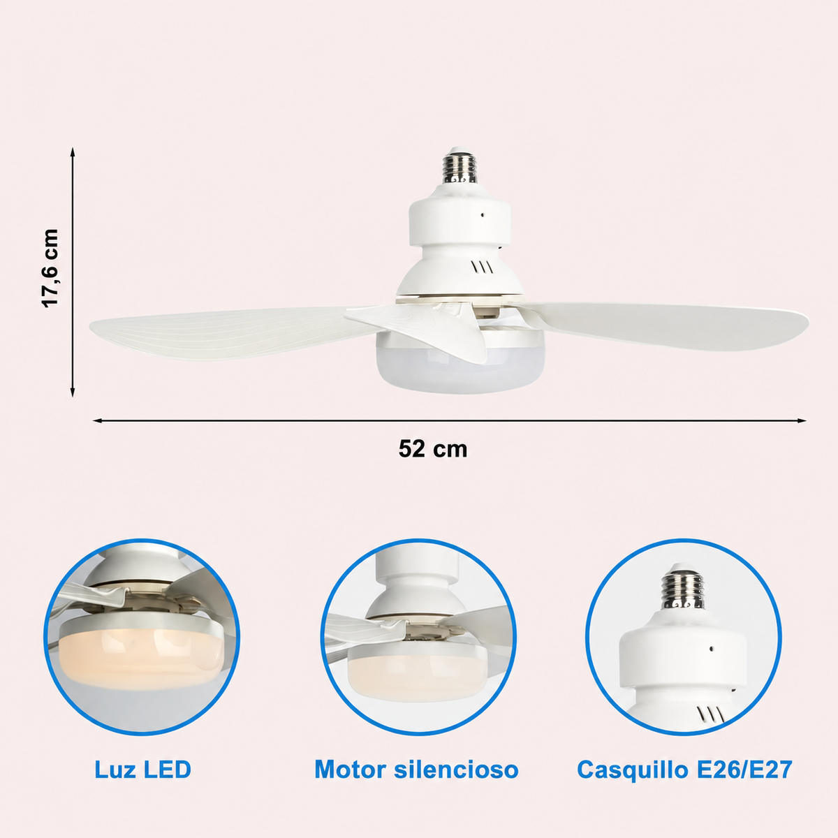 BreezeLight™ Max - Ventilador de techo LED sin instalación