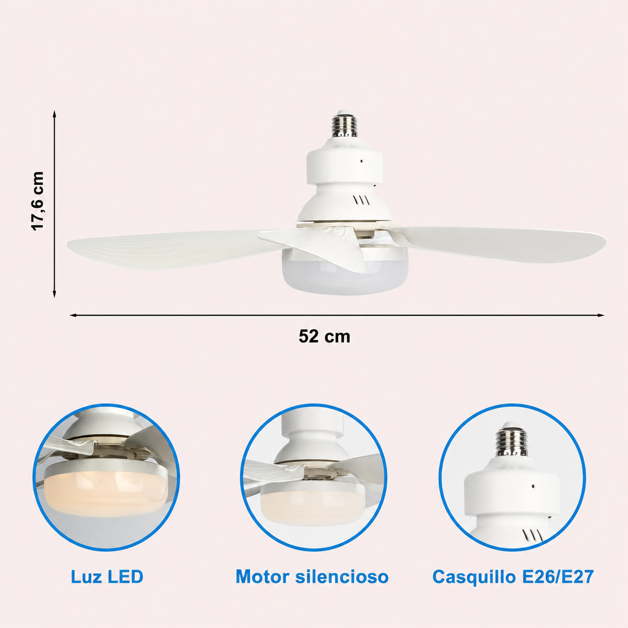 BreezeLight™ Max - Ventilador de techo LED sin instalación