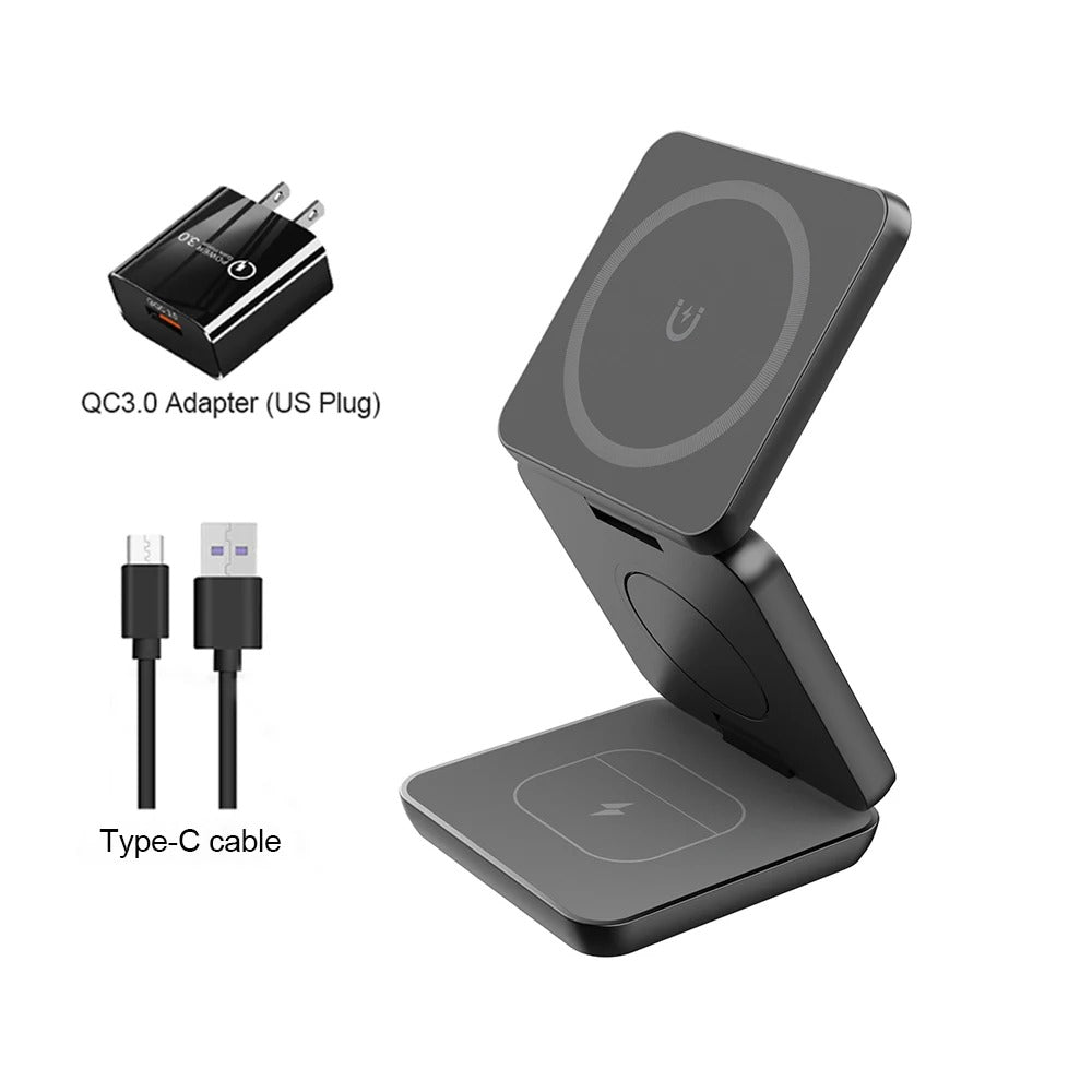 FoldDock™ - 3-in-1 Cargador Plegable