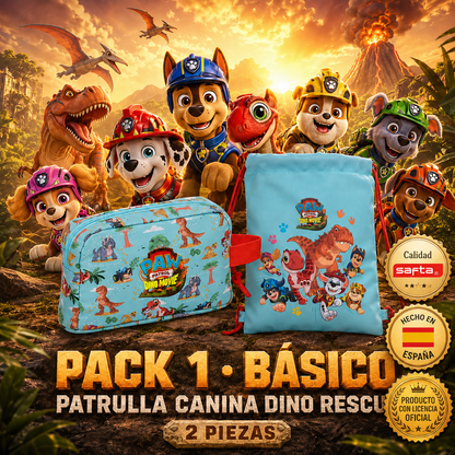 🦖 PACK VUELTA AL COLE · PATRULLA CANINA DINO RESCUE
