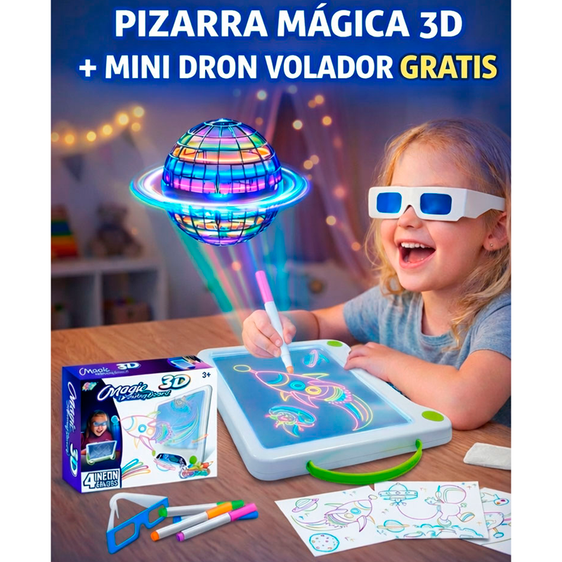 Pizarra Mágica 3D + Mini Dron GRATIS
