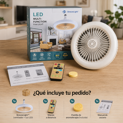 BreezeLight™ - Luz y ventilador en segundos, sin instalación
