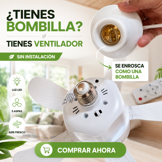 BreezeLight™ Max - Lámpara Ventilador con Aspas -  LED sin Instalación