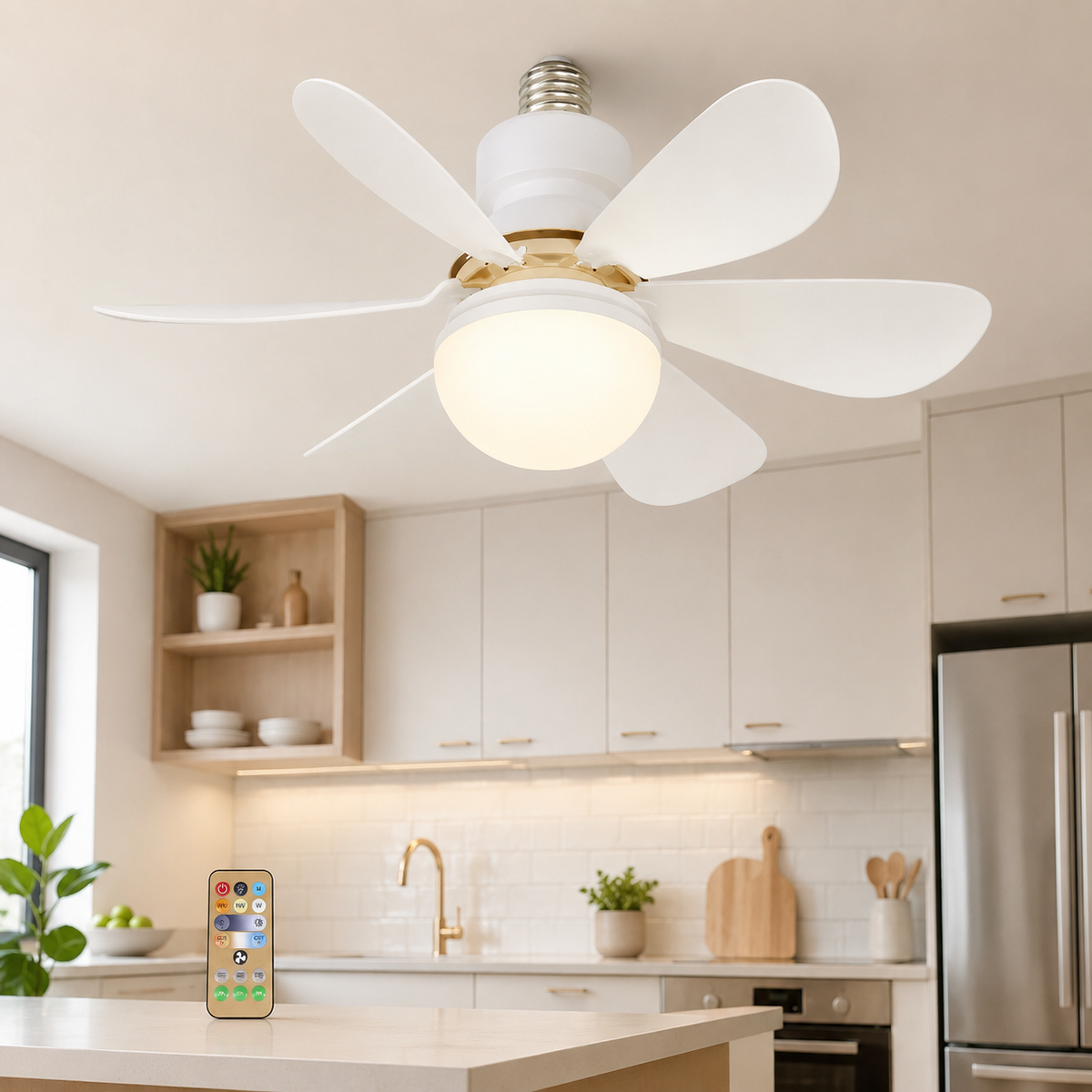 BreezeLight™ Max - Ventilador de techo LED sin instalación