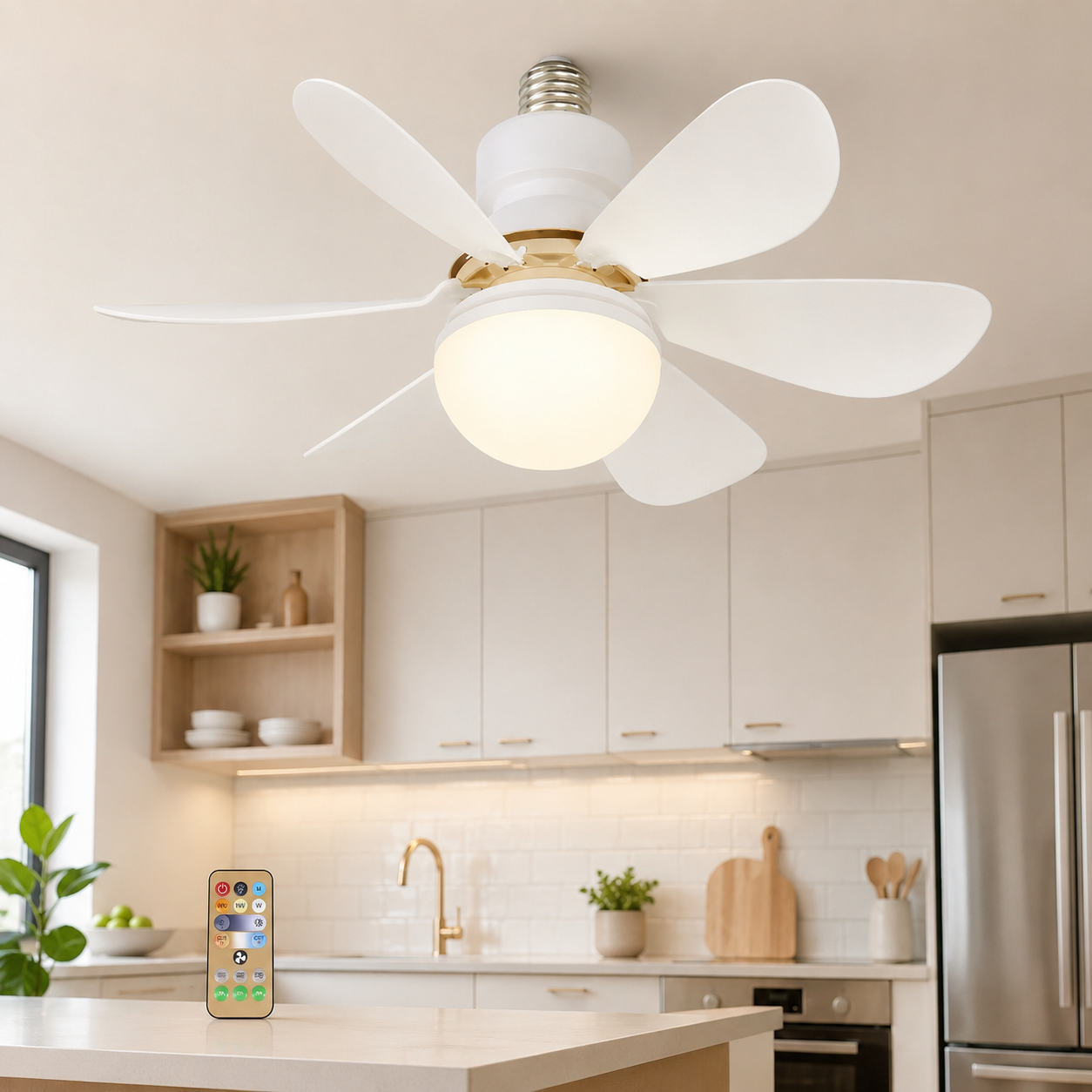 BreezeLight™ Max - Ventilador de techo LED sin instalación