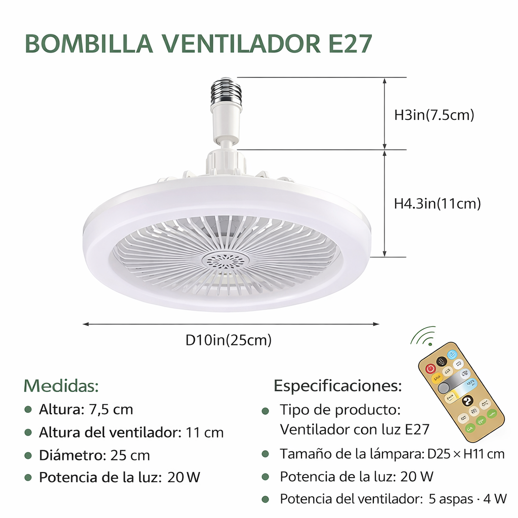 BreezeLight™ - Luz y ventilador en segundos, sin instalación