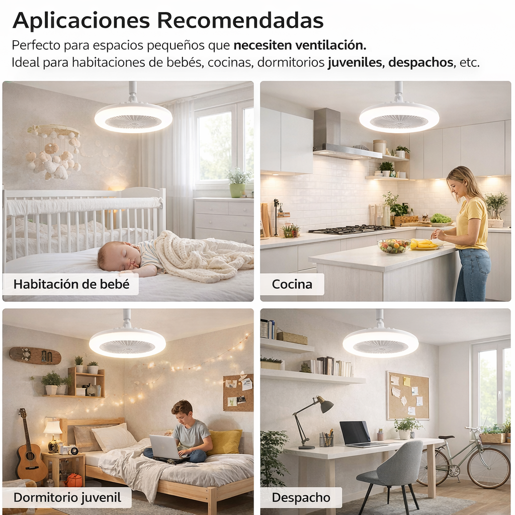 BreezeLight™ - Luz y ventilador en segundos, sin instalación