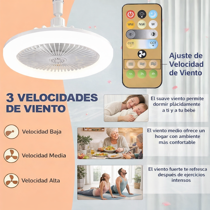 BreezeLight™ - Luz y ventilador en segundos, sin instalación