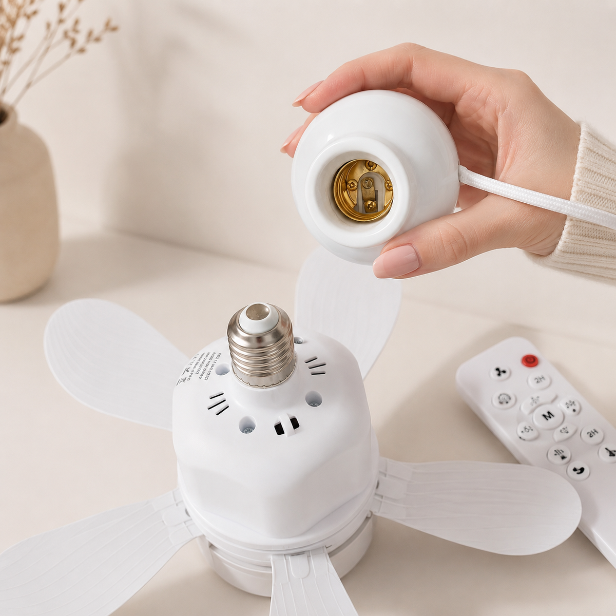 BreezeLight™ Max - Lámpara Ventilador con Aspas -  LED sin Instalación