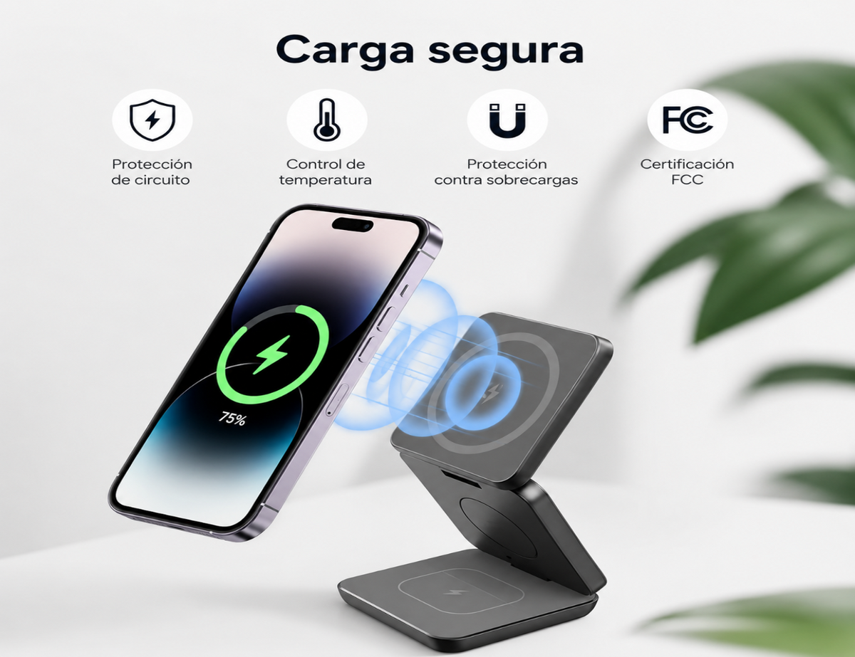 FoldDock™ - 3-in-1 Cargador Plegable