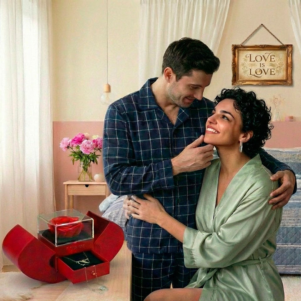 Rosa preservada joyero sorpresa