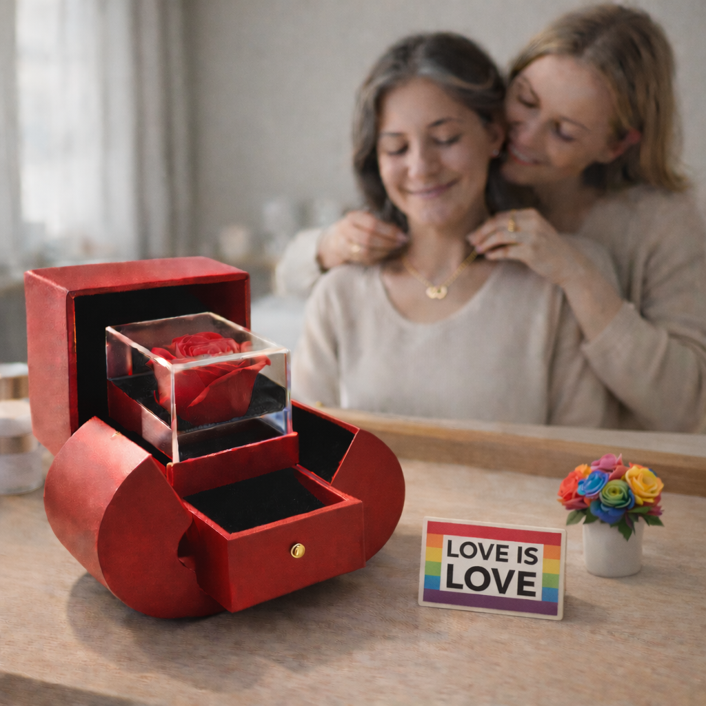 Rosa preservada joyero sorpresa