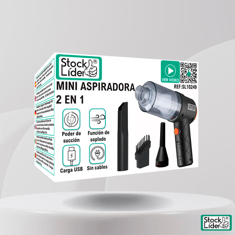 MiniPower CleanGo 2 en 1 - Mini Aspiradora Inalámbrica con Soplado