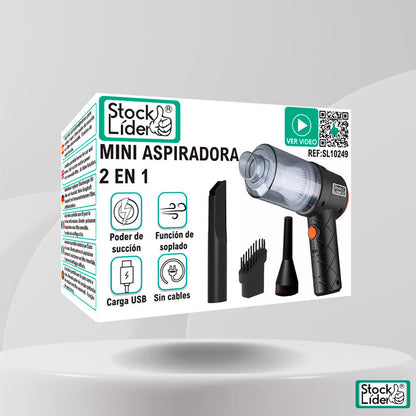MiniPower CleanGo 2 en 1 - Mini Aspiradora Inalámbrica con Soplado
