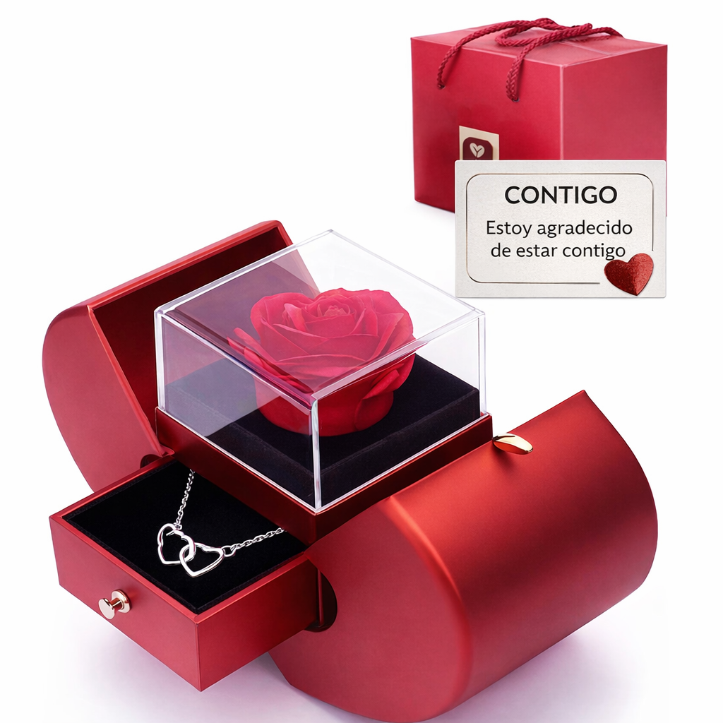 Rosa preservada joyero sorpresa